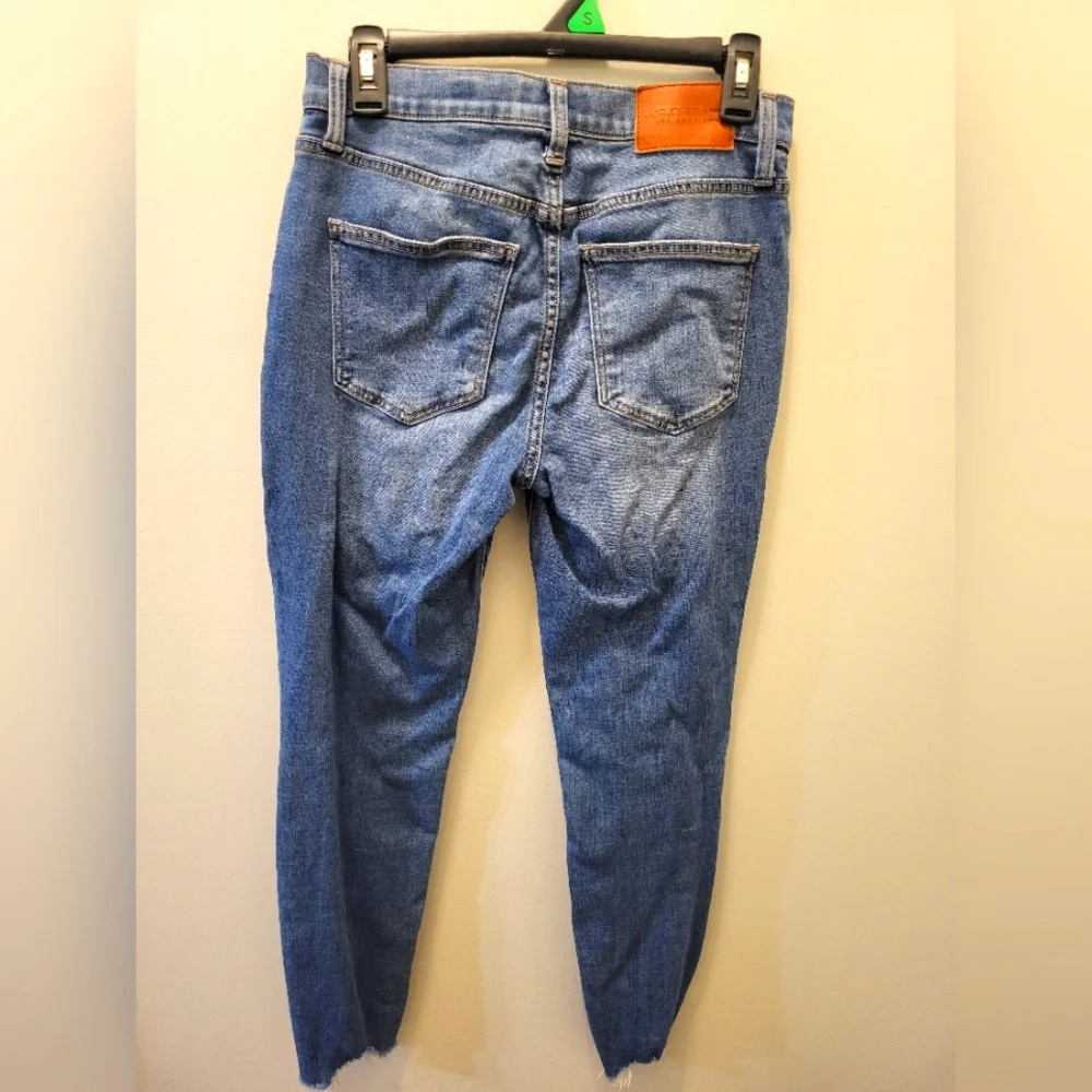 Lucky Brand Mid Rise Skinny Ava Distressed Raw Hem Ankle Women's Jeans 6/28